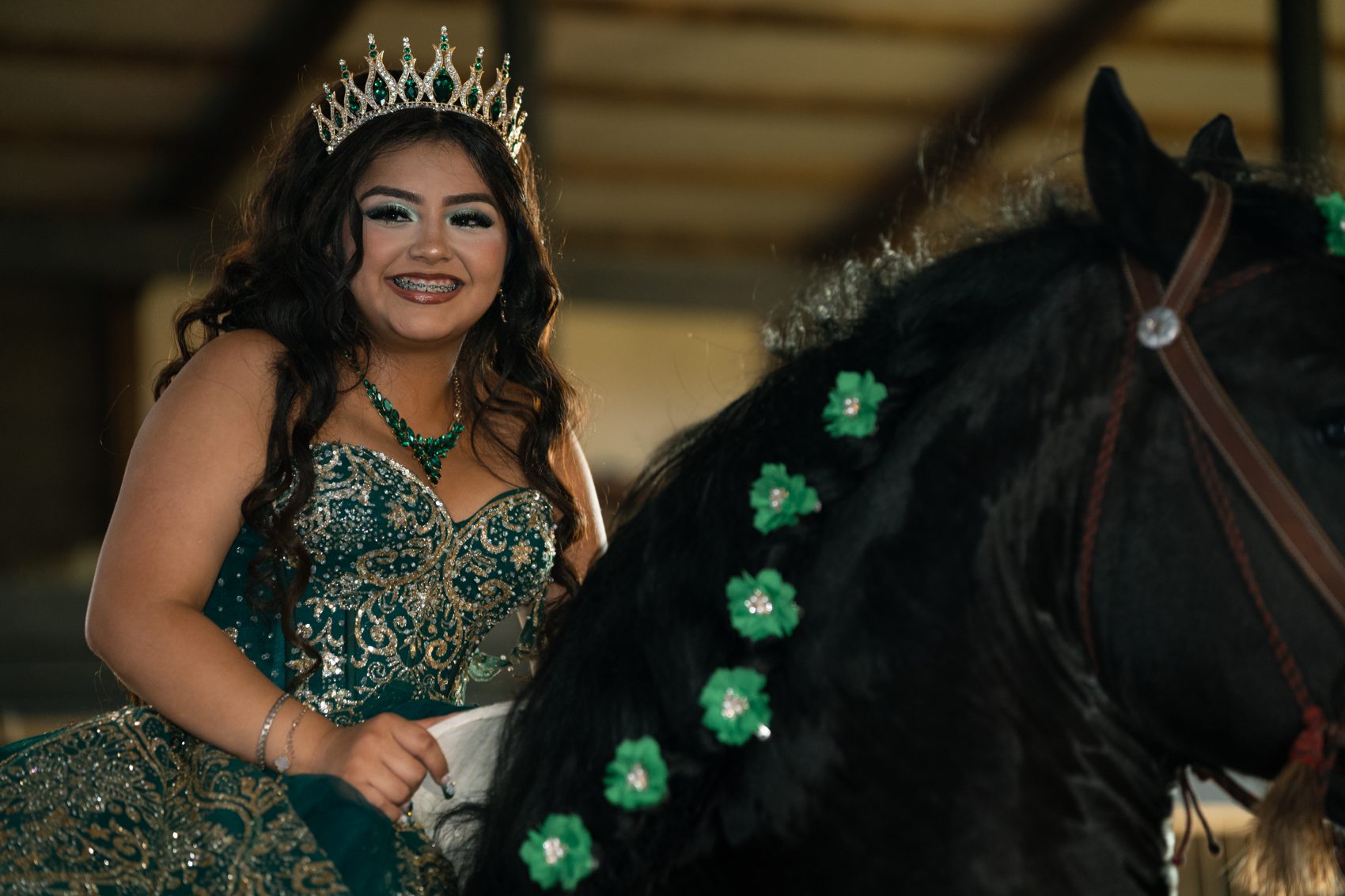 Quinceañera portrait with horse