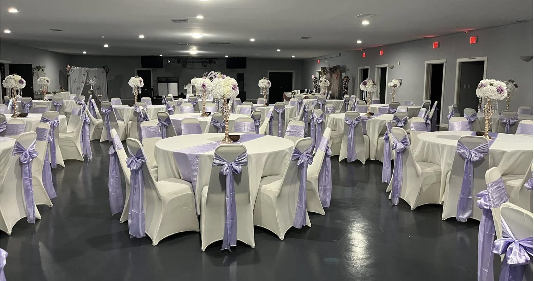 Lavender themed banquet hall