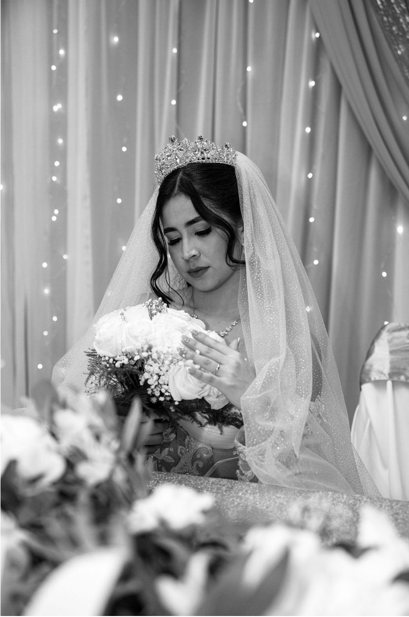 Black and white bride