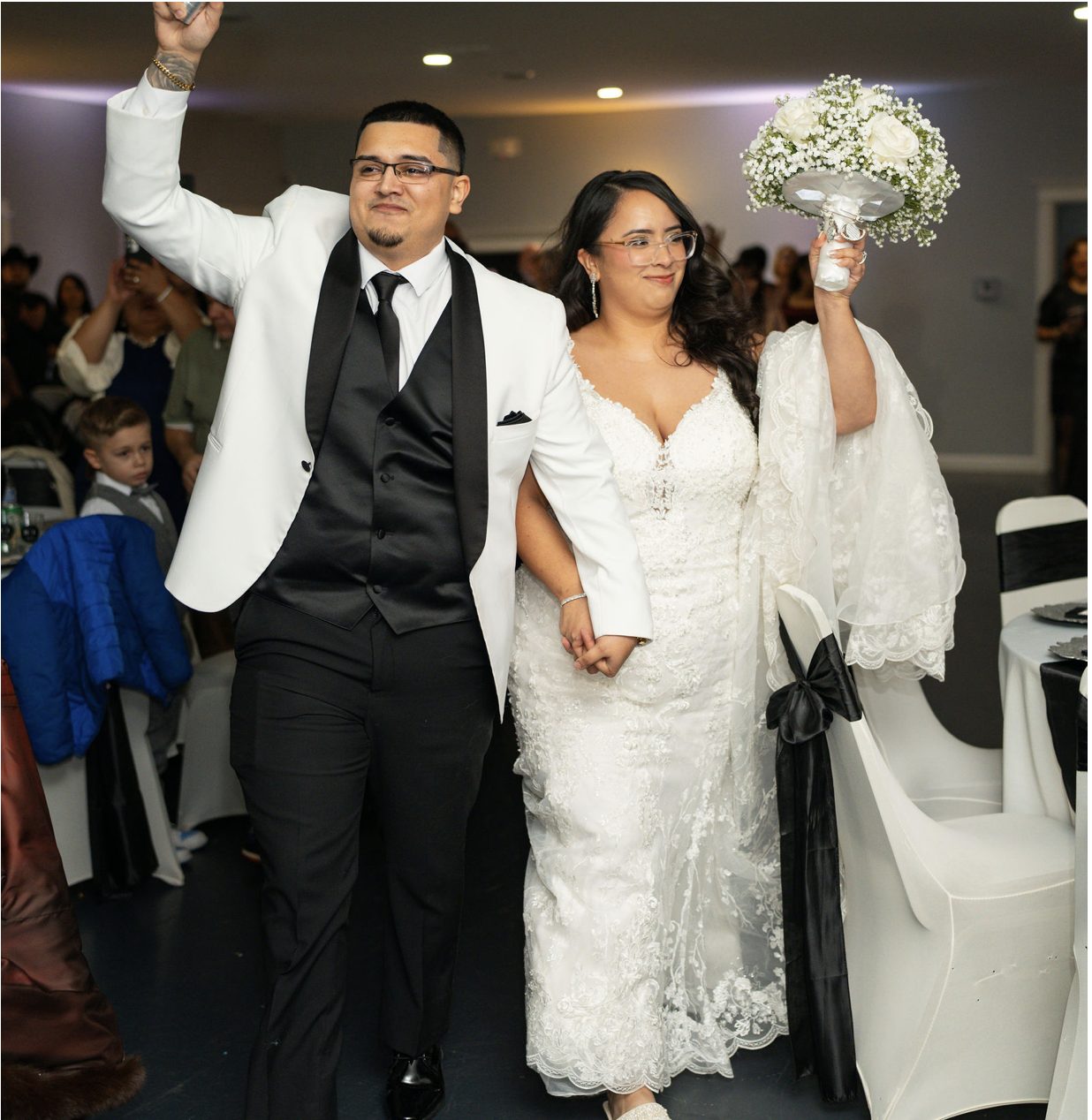 Newlyweds grand entrance